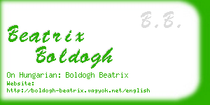 beatrix boldogh business card